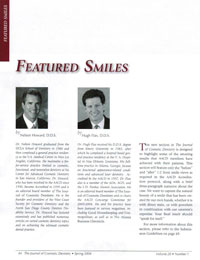 Featured Smiles Column in the The Journal of Cosmetic Dentistry magazine page