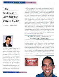 The Ultimate Aesthetic Challenge article in AACD Journal magazine page winter 1997