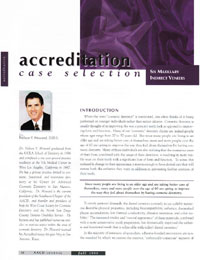 Accreditation Case Selection article in the AACD Journal magazine page fall 1999