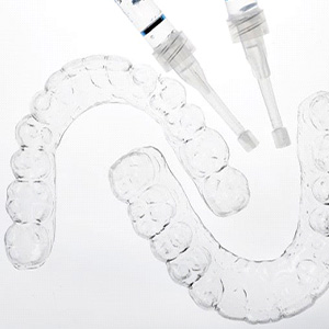 Take-home whitening trays against white background