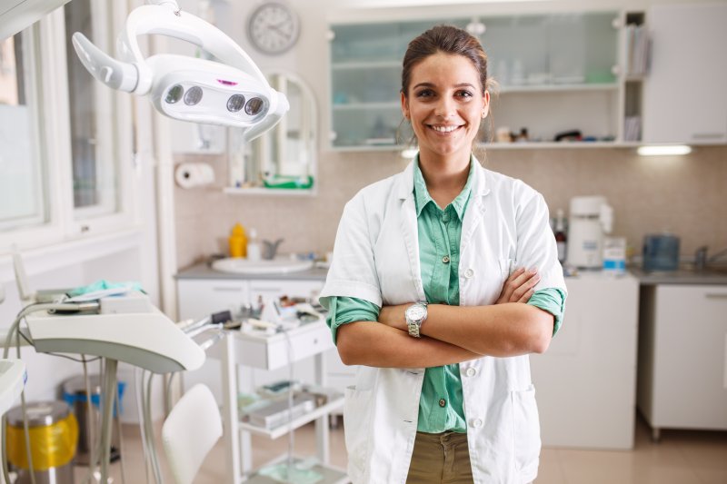 a friendly dentist smiling for a portrait